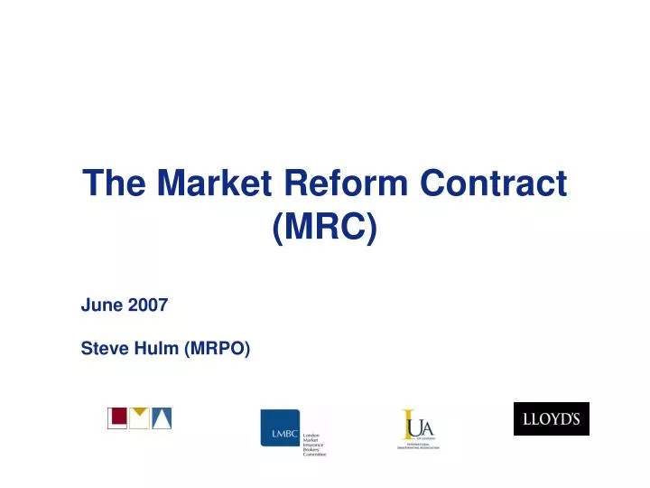 the market reform contract mrc n.
