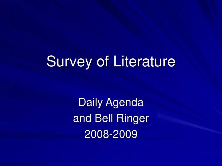 survey of literature n.