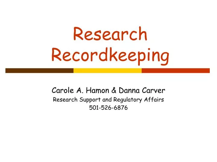 record keeping research