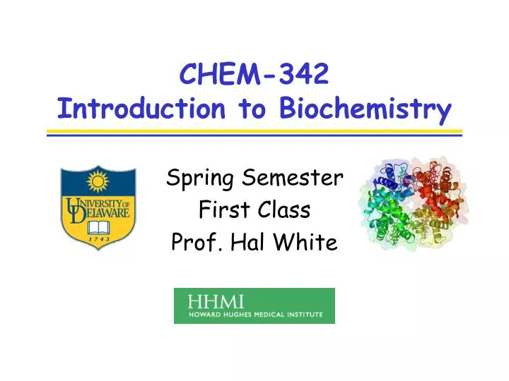 chem 342 introduction to biochemistry n.