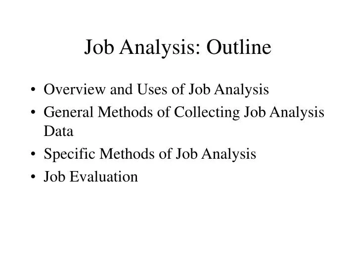 job analysis outline n.