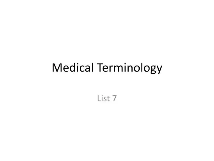 medical terminology n.