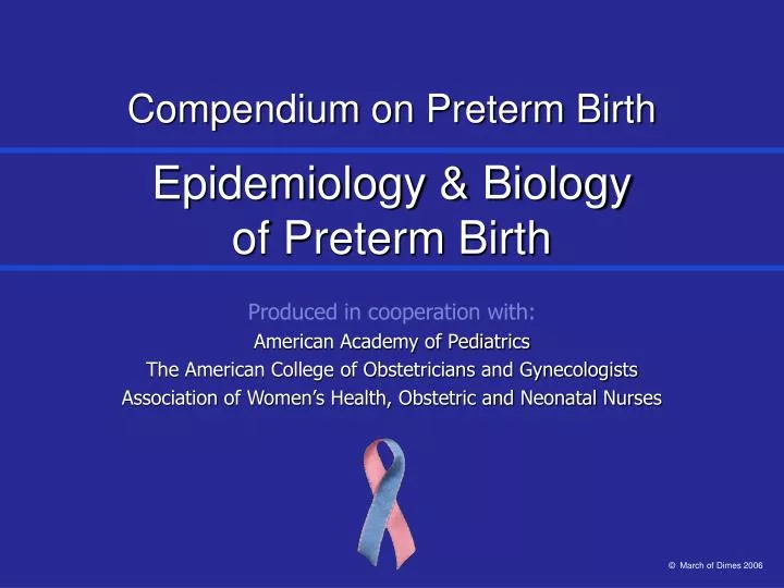 compendium on preterm birth n.