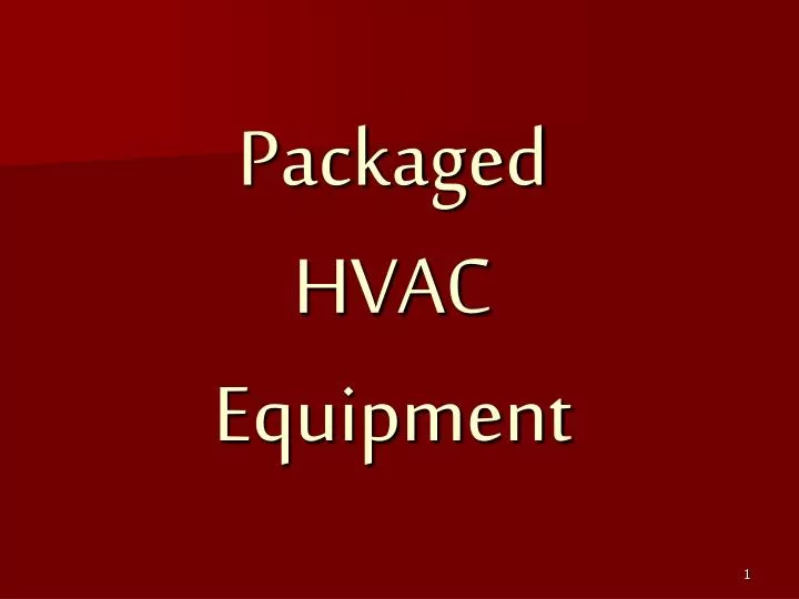 packaged hvac equipment n.