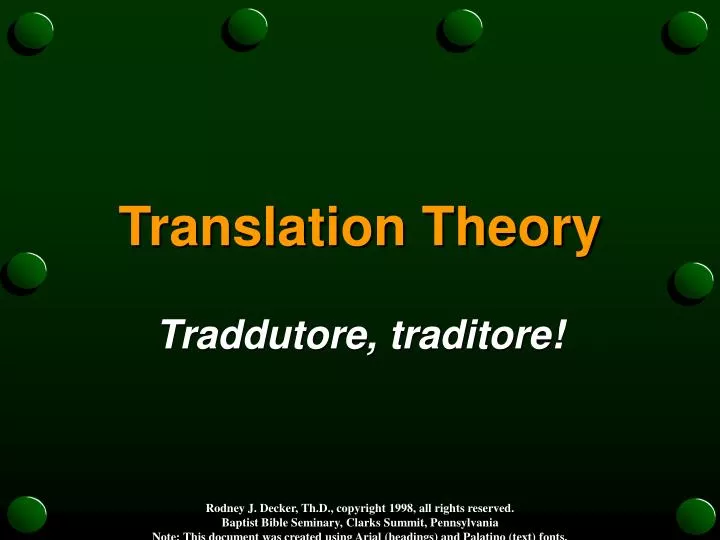 translation theory n.