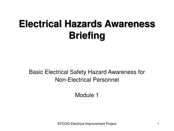 electrical hazards awareness briefing n.