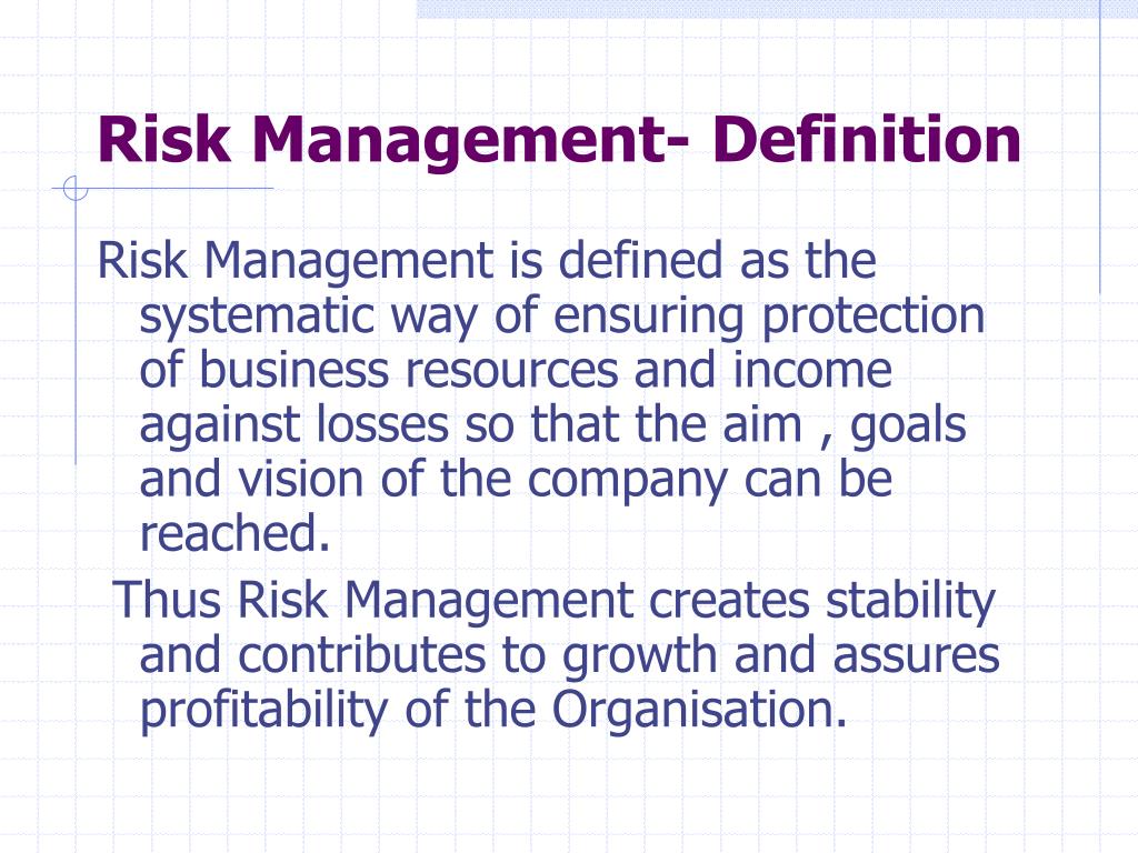 PPT - RISK MANAGEMENT & INSURANCE PowerPoint Presentation, free