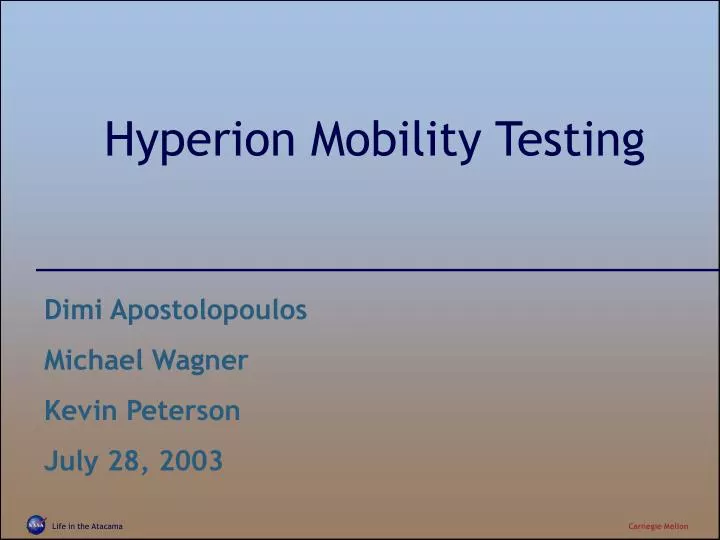 hyperion mobility testing n.