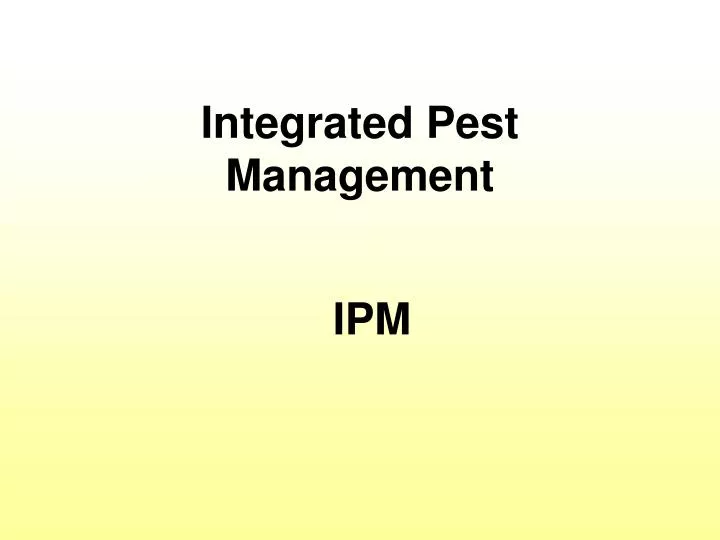 integrated pest management n.
