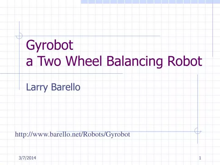 gyrobot a two wheel balancing robot n.
