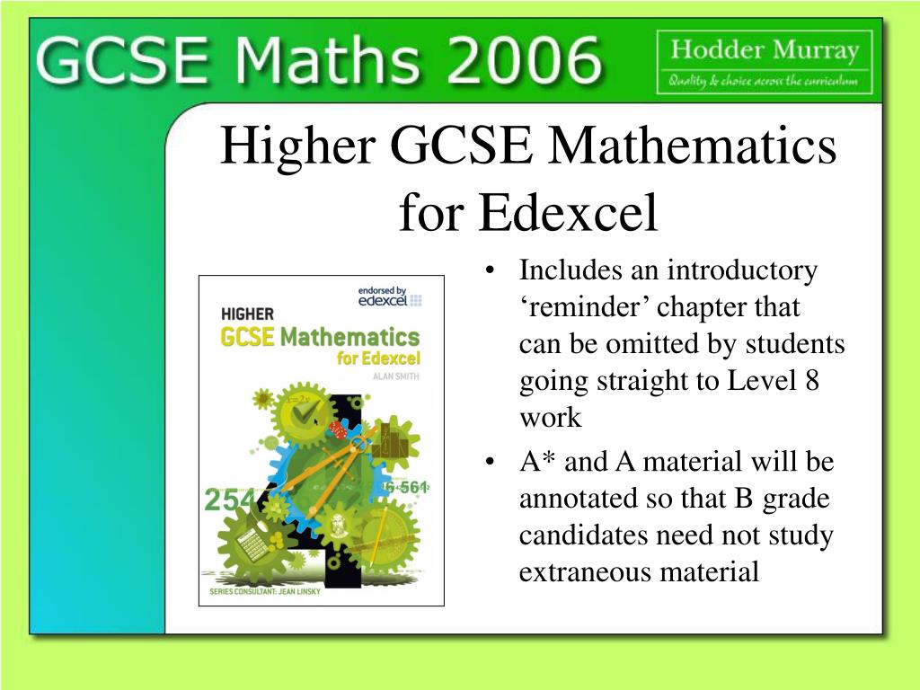 PPT - EDEXCEL GCSE Mathematics (9-1) Route Map – Higher (Start September  2015) PowerPoint Presentation - ID:9393359