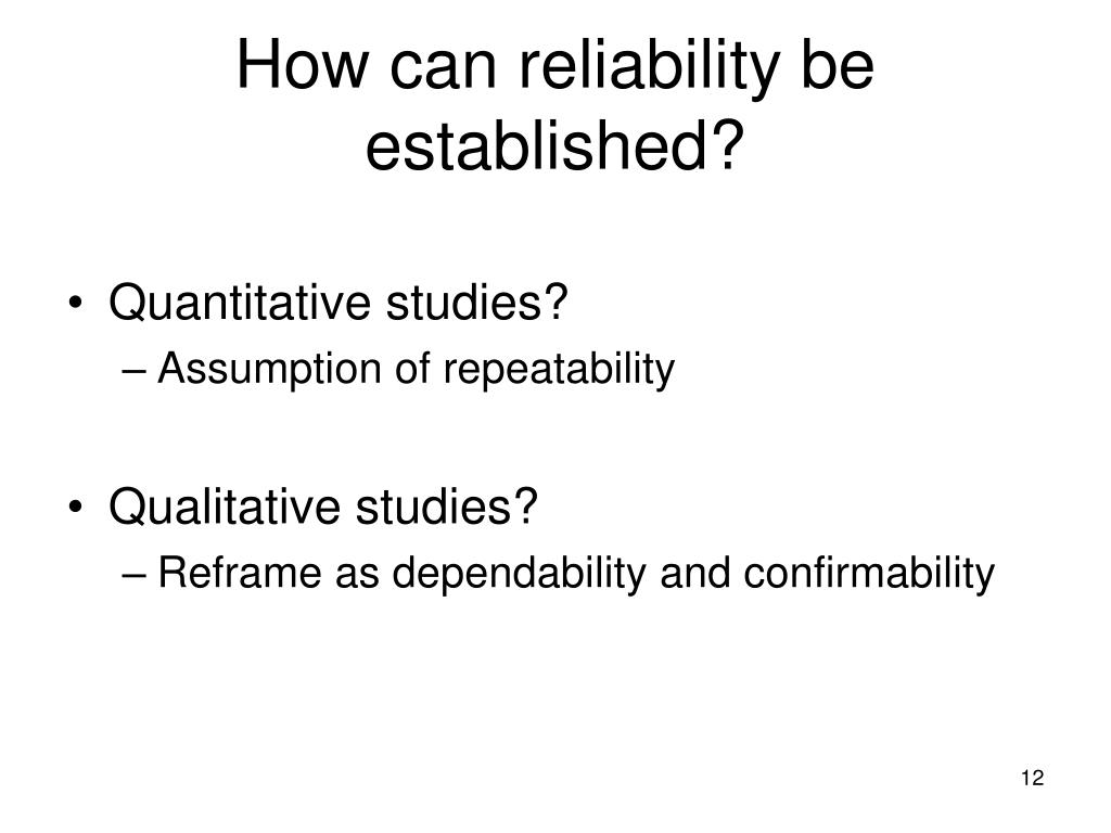 validity and reliability in quantitative research example