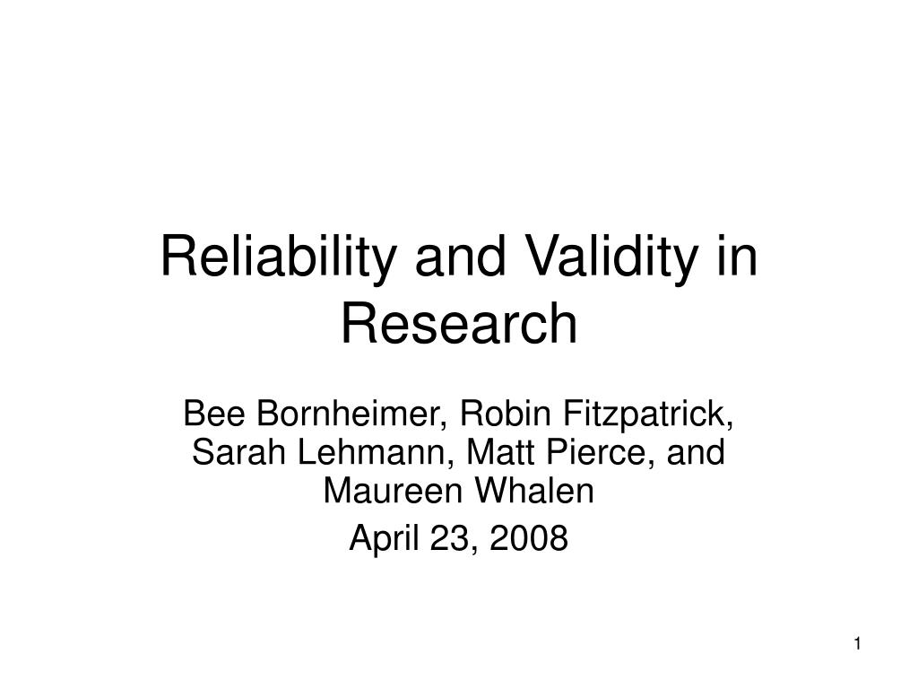 reliability in research