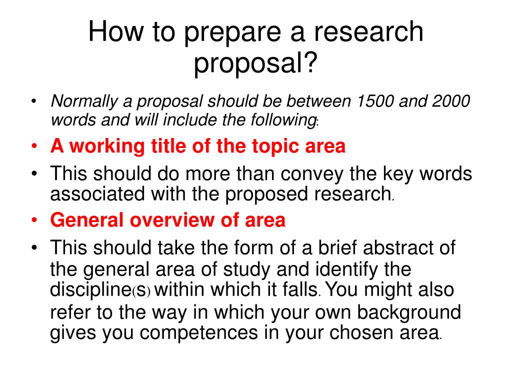 how to prepare business research proposal