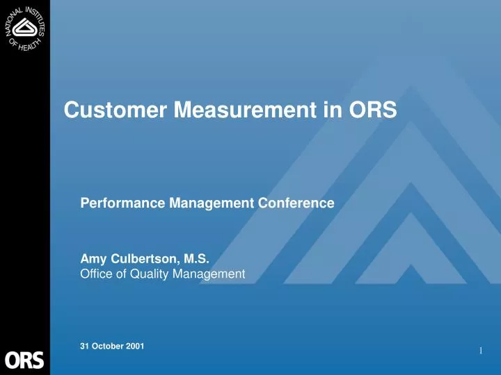 customer measurement in ors n.