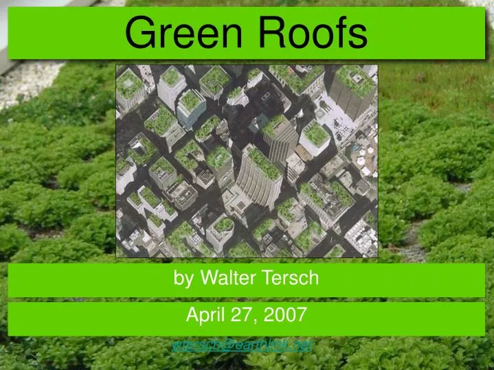 green roofs n.