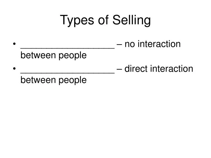 types of selling n.