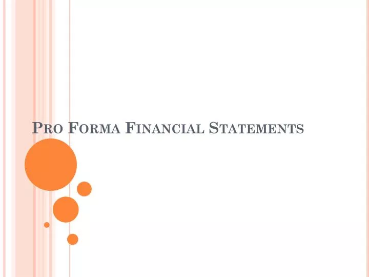 pro forma financial statements n.