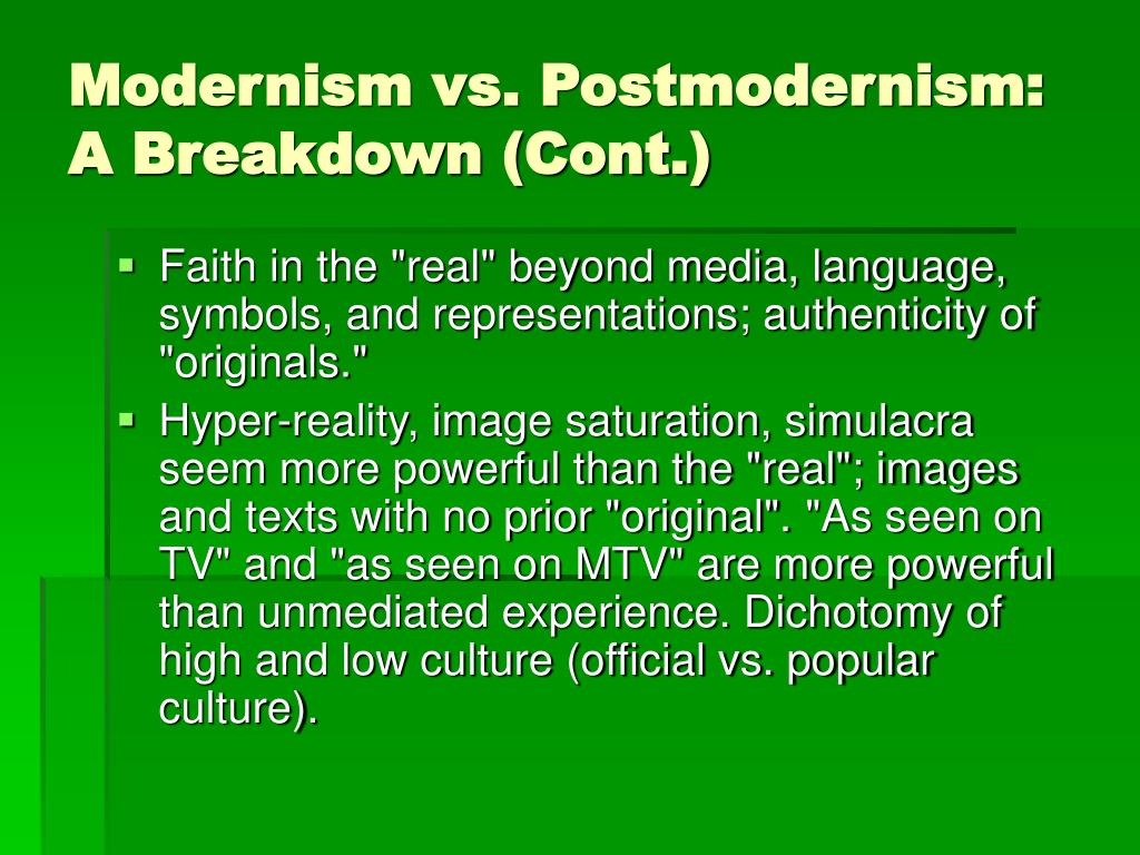 PPT - Postmodernism PowerPoint Presentation, Free Download - ID:219147