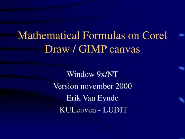 mathematical formulas on corel draw gimp canvas n.
