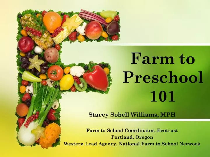 farm to preschool 101 n.