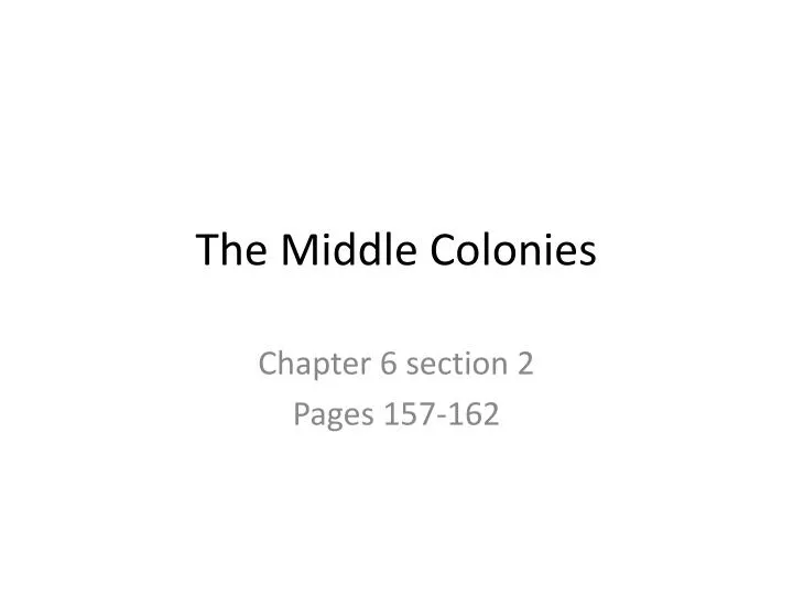 the middle colonies n.