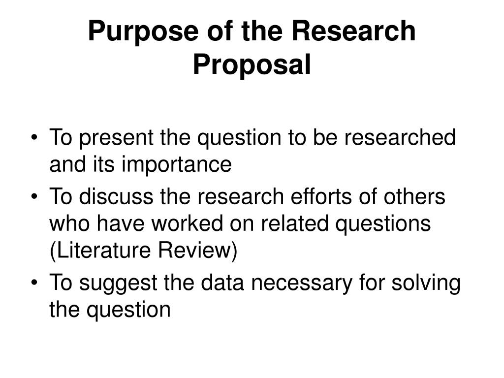 importance of research proposal in education