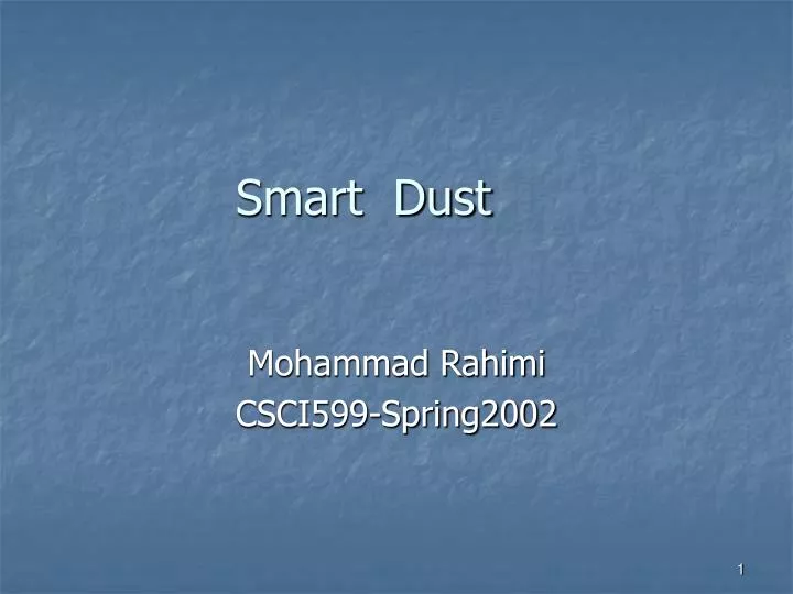 smart dust n.