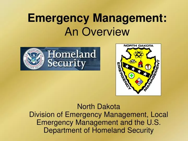 emergency management an overview n.