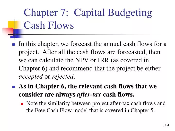 chapter 7 capital budgeting cash flows n.