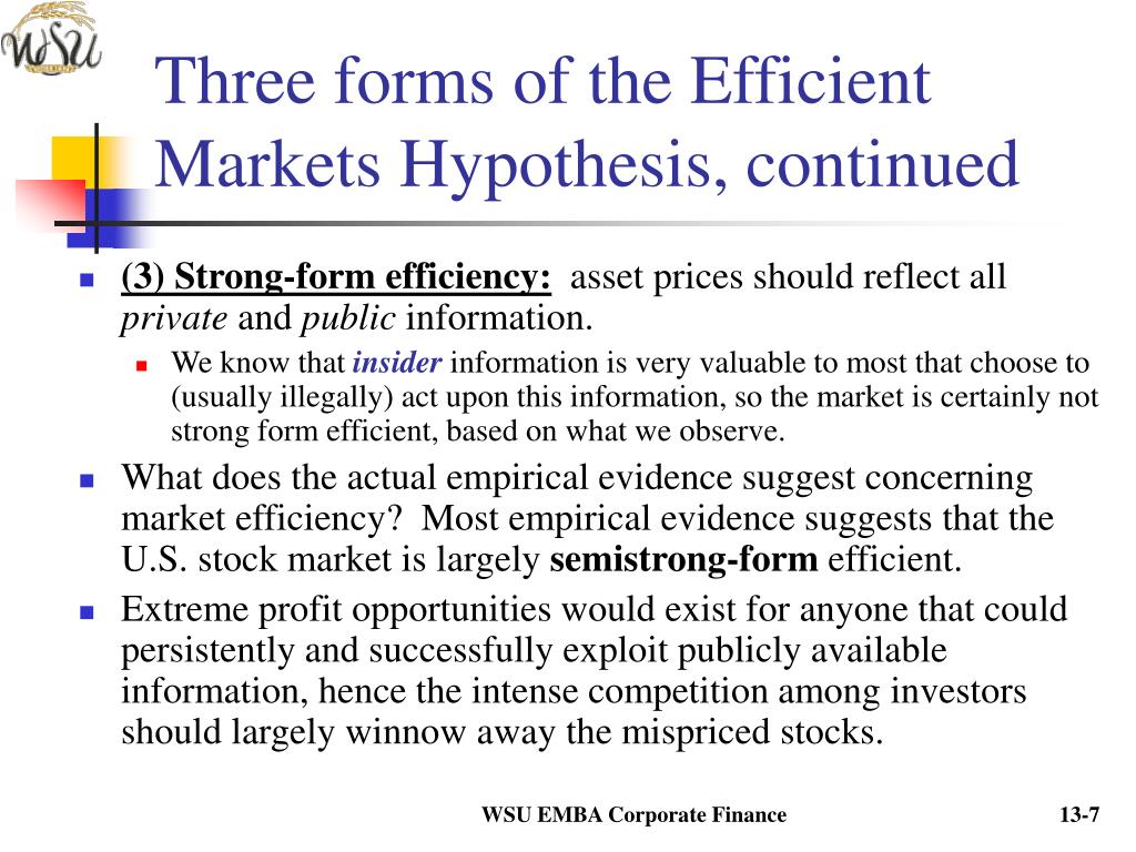strong form market hypothesis