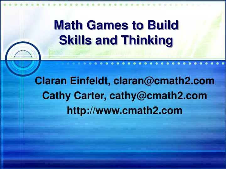 math games to build skills and thinking n.