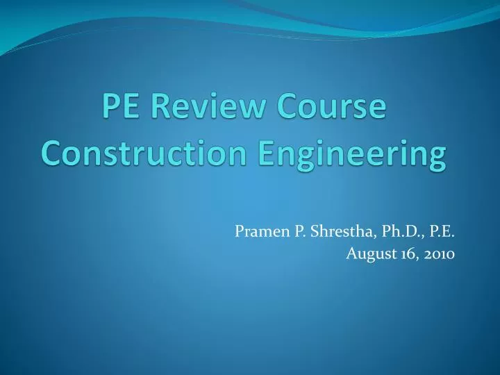 pe review course construction engineering n.