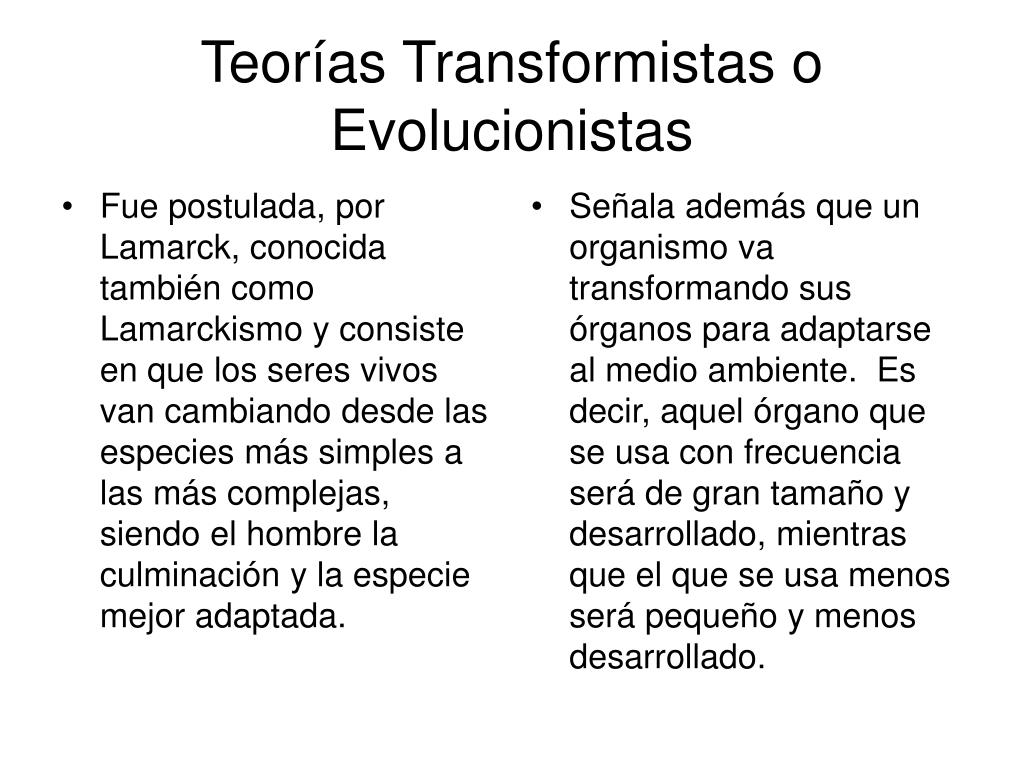 PPT - Teorías de la Evolución de los seres Vivos PowerPoint ...