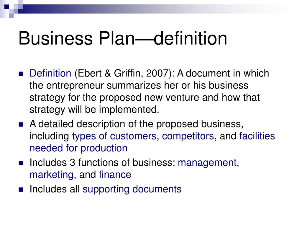 definition of what is business plan