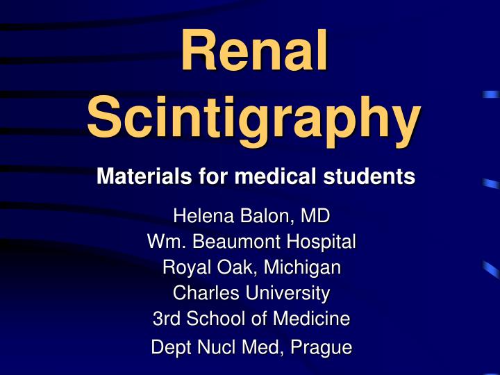 renal scintigraphy n.