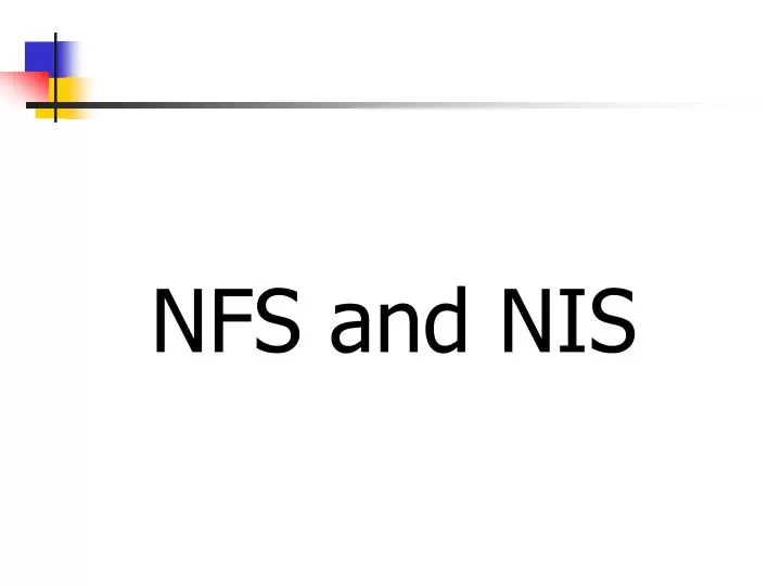 nfs and nis n.