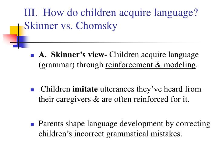 ppt language and communication powerpoint presentation id 222444 chomsky vs skinner