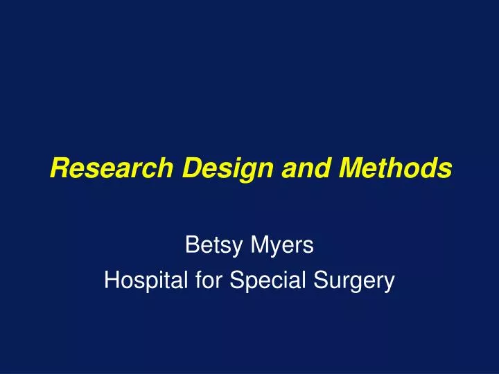 research design and methods n.