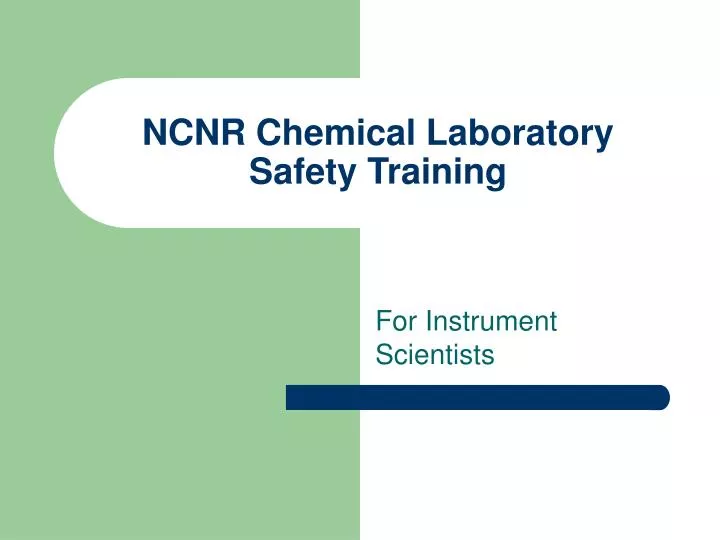 ncnr chemical laboratory safety training n.