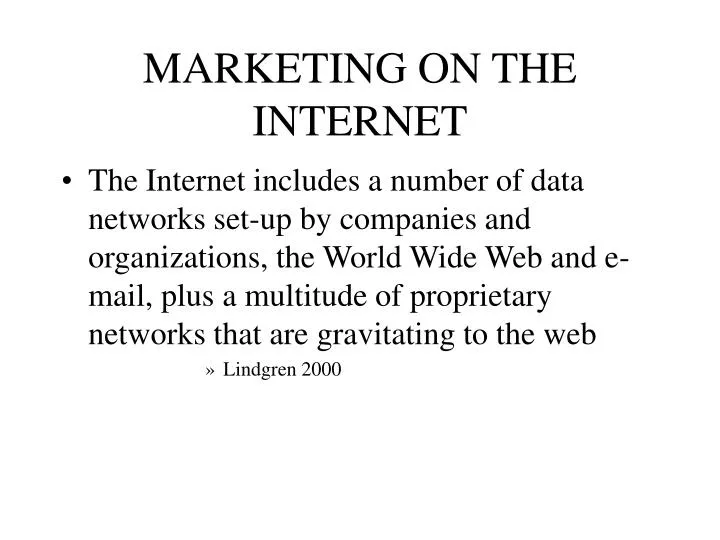 marketing on the internet n.