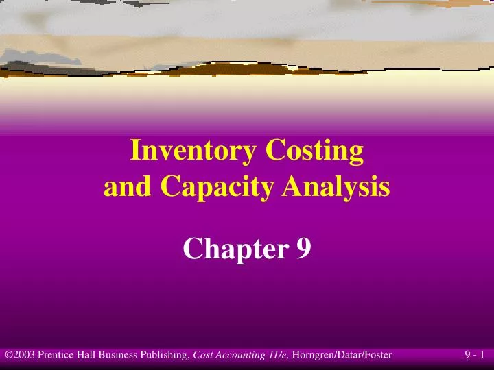 inventory costing and capacity analysis n.