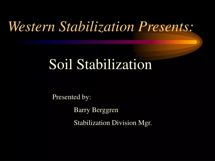 western stabilization presents n.