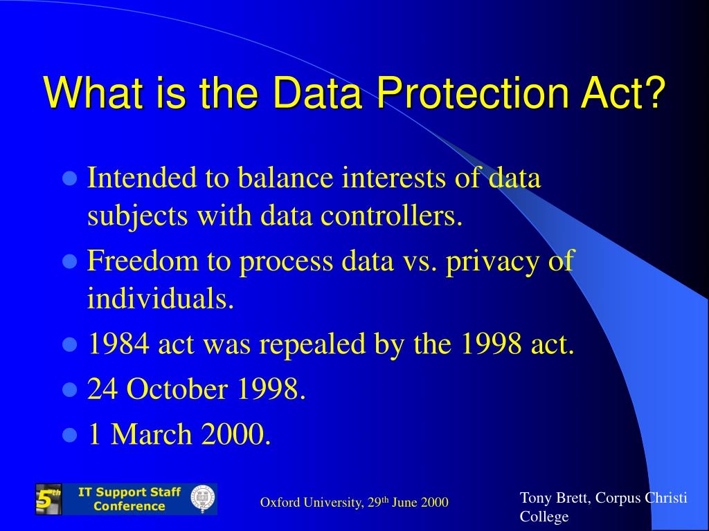 PPT - The Data Protection Act 1998 PowerPoint Presentation, free download -  ID:223694