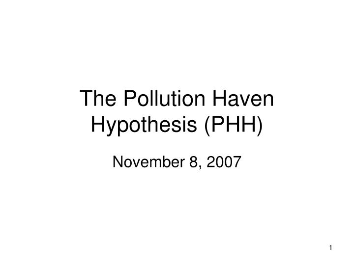 hypothesis about pollution