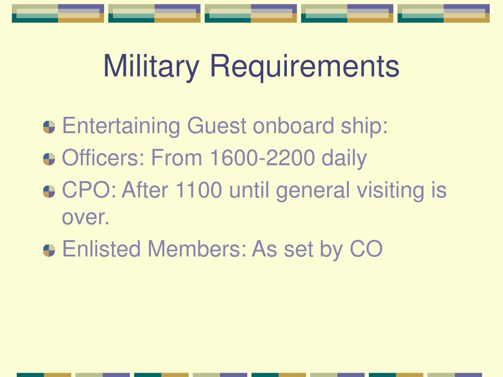 military requirements