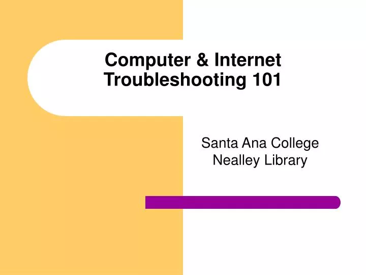 computer internet troubleshooting 101 n.