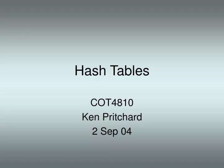 hash tables n.