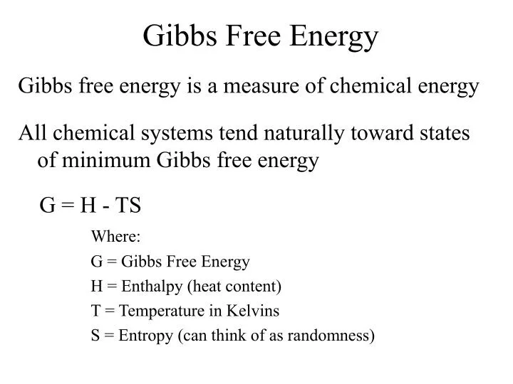 gibbs free energy n.