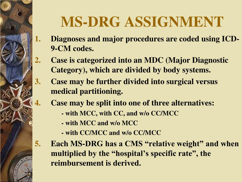 ms drg assignment reports select services